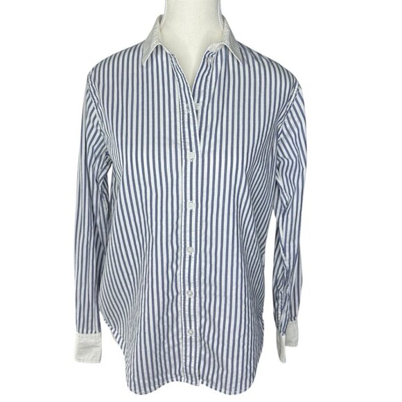 Everlane Women’s Mariner Blue Must-Have Cotton Silky Button Front Shirt 0/C39‎ - Picture 1 of 13